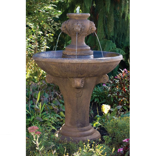 One Tier Lion Finial Fountain 52.5" High