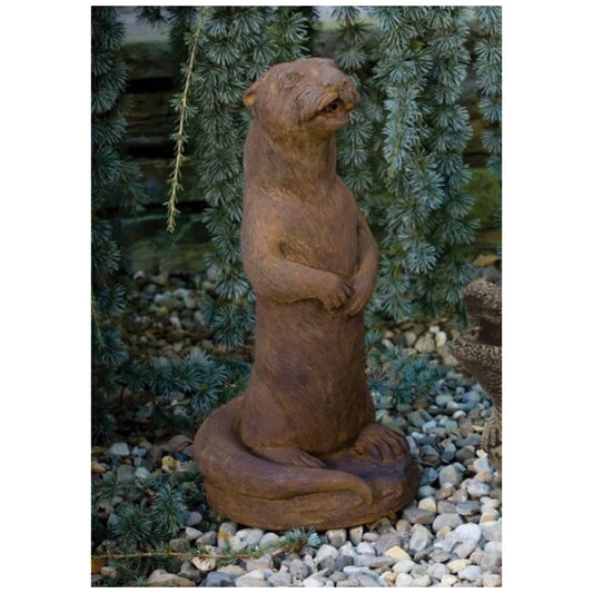 Otter Sitting Piped Water Feature Statue