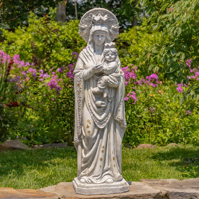 Life Size Our Lady of Perpetual Help Statue – Antique Grey Religious Art