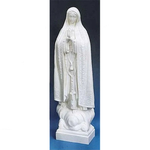 Our Lady Of Fatima Sculpture White Religious Figurine for the Garden