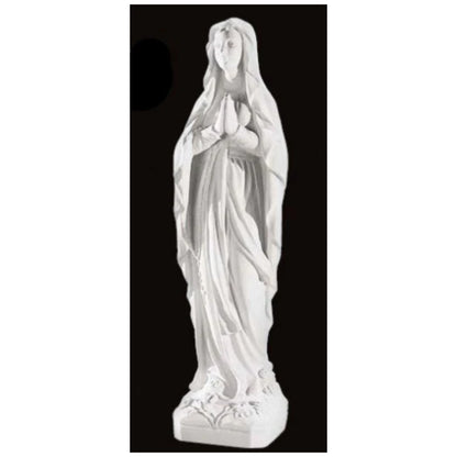 Old photo from Italy of the statue, Our Lady of Lourdes sculpture, 43.5 inches high in Italian marble.