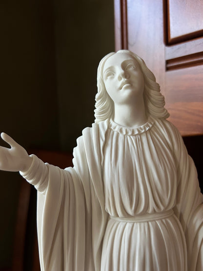 Catholic Our Lady of the Miraculous Medal Devotional Statue Marble Sculpture