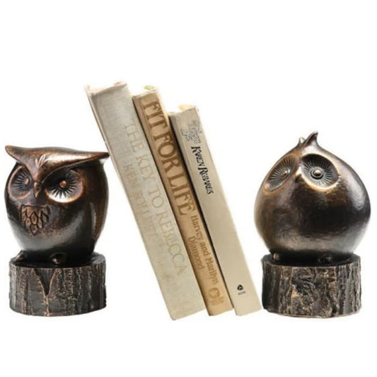 Owl Bookends Wide Eyed Sculptures