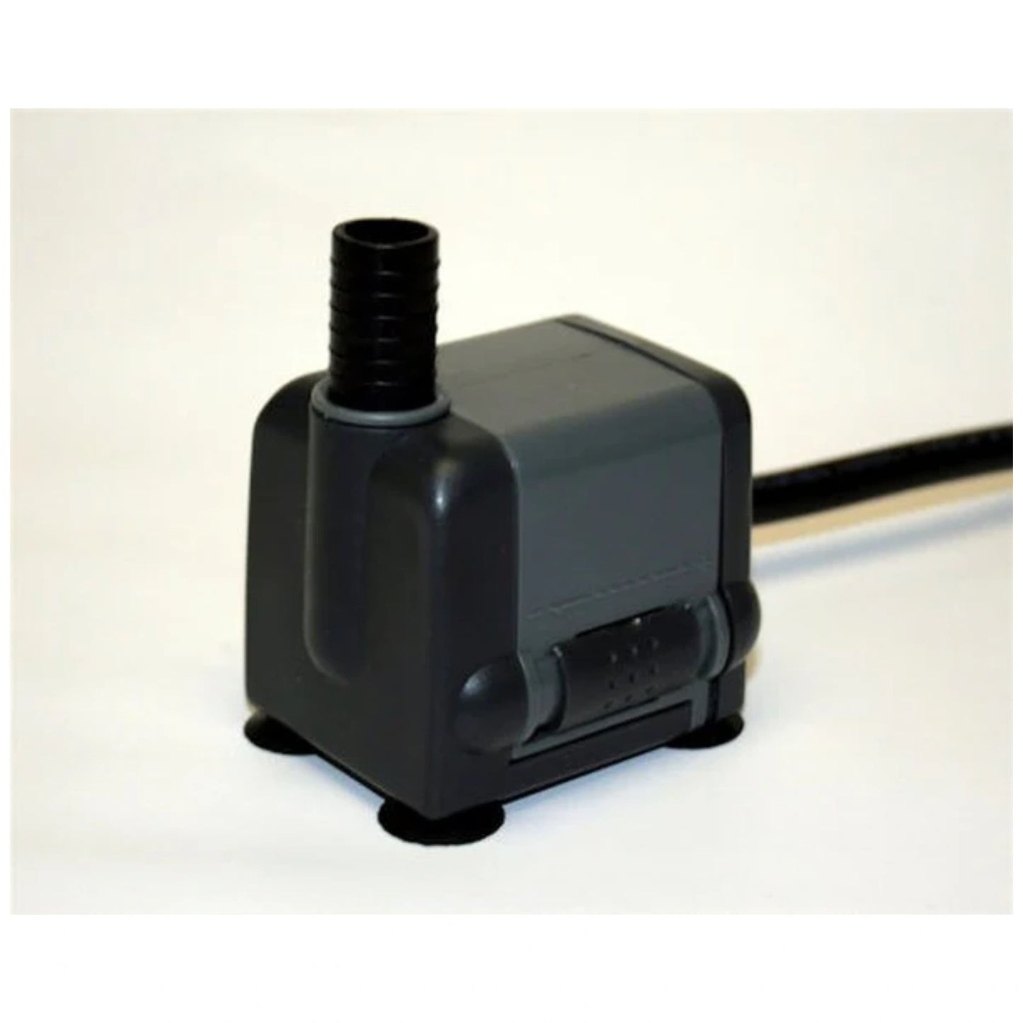 Black pump with a plug on a white background