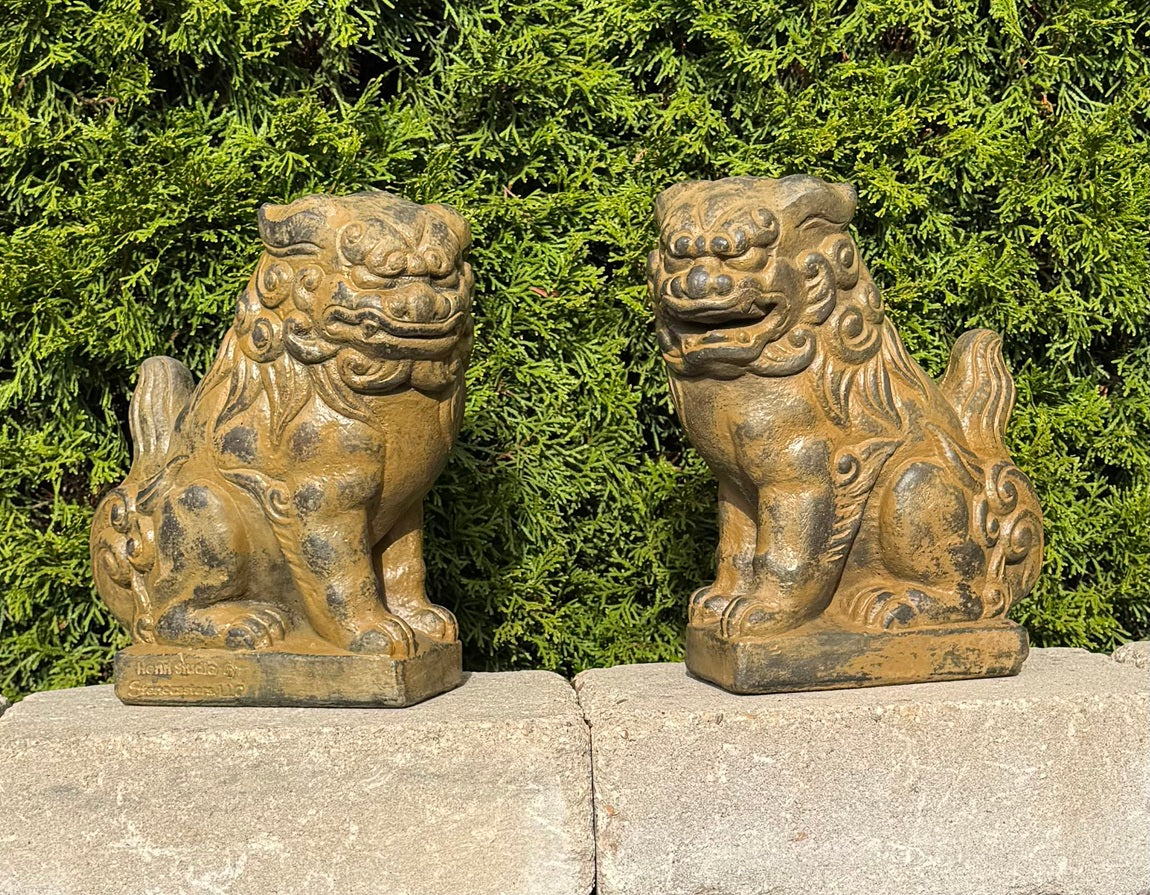 Pair of Foo Dogs Guardian Lion Statues