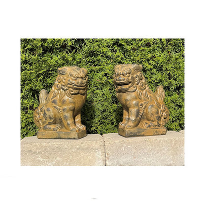 Chinese Guardian Lion statues for entryway pair of outdoor gardens