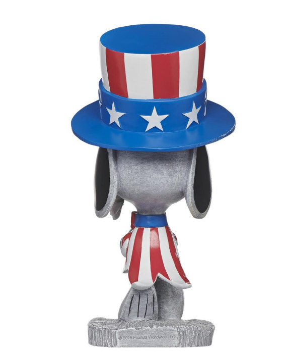 Patriotic Peanuts Snoopy with Flower Statue back view of sculpture