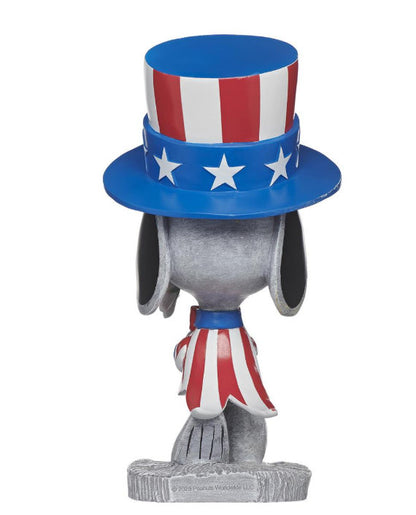 Patriotic Peanuts Snoopy with Flower Statue back view of sculpture