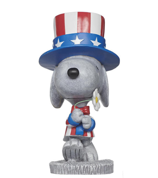 Patriotic Peanuts Snoopy with Flower Statue and Hat Peanuts character sculpture