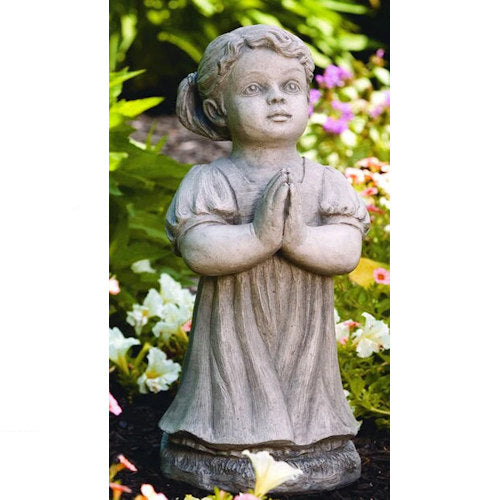 Peaceful Girl Praying Garden Statue 20" High