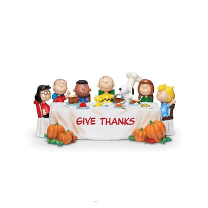 Charlie Brown Snoopy and Peanuts gang gathered for Thanksgiving dinner