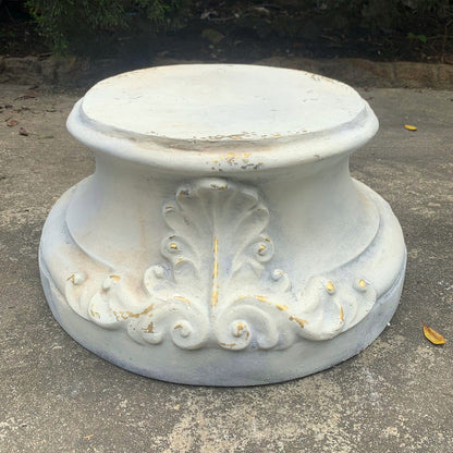 Antique Grey Sculpted Pedestal Base – Resin Statue Stand for Statuary and Sculptures