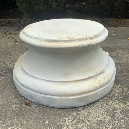 Antique Grey Sculpted Pedestal Base – Resin Statue Stand Plinth back view for displaying Sculptures