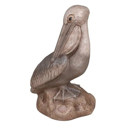Pelican On A Rock Sculpture 18.5" High