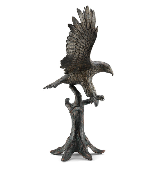 aluminum eagle garden statue wings spread landing sculpture