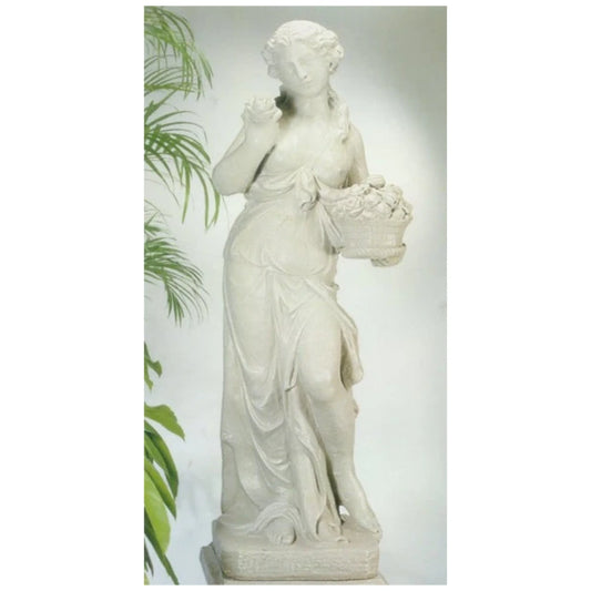 Persephone Greek Goddess Life size Cement Sculpture Flowers Basket