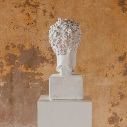 Perseus Art Grade Plaster Bust sculpture curly hair statue back view