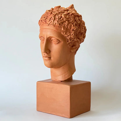  Perseus Art Grade Plaster Bust  shown in Terracotta who slayed Medusa