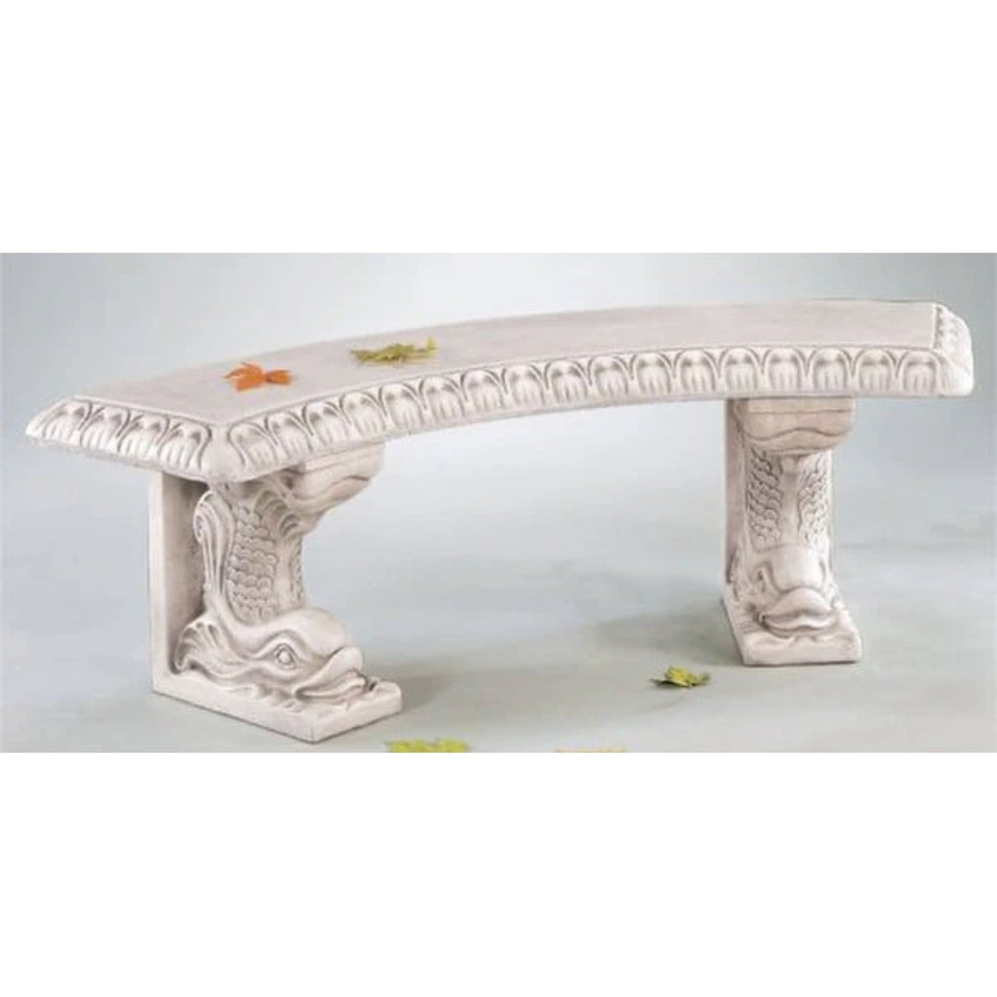Curved Bench with Pisces Motif