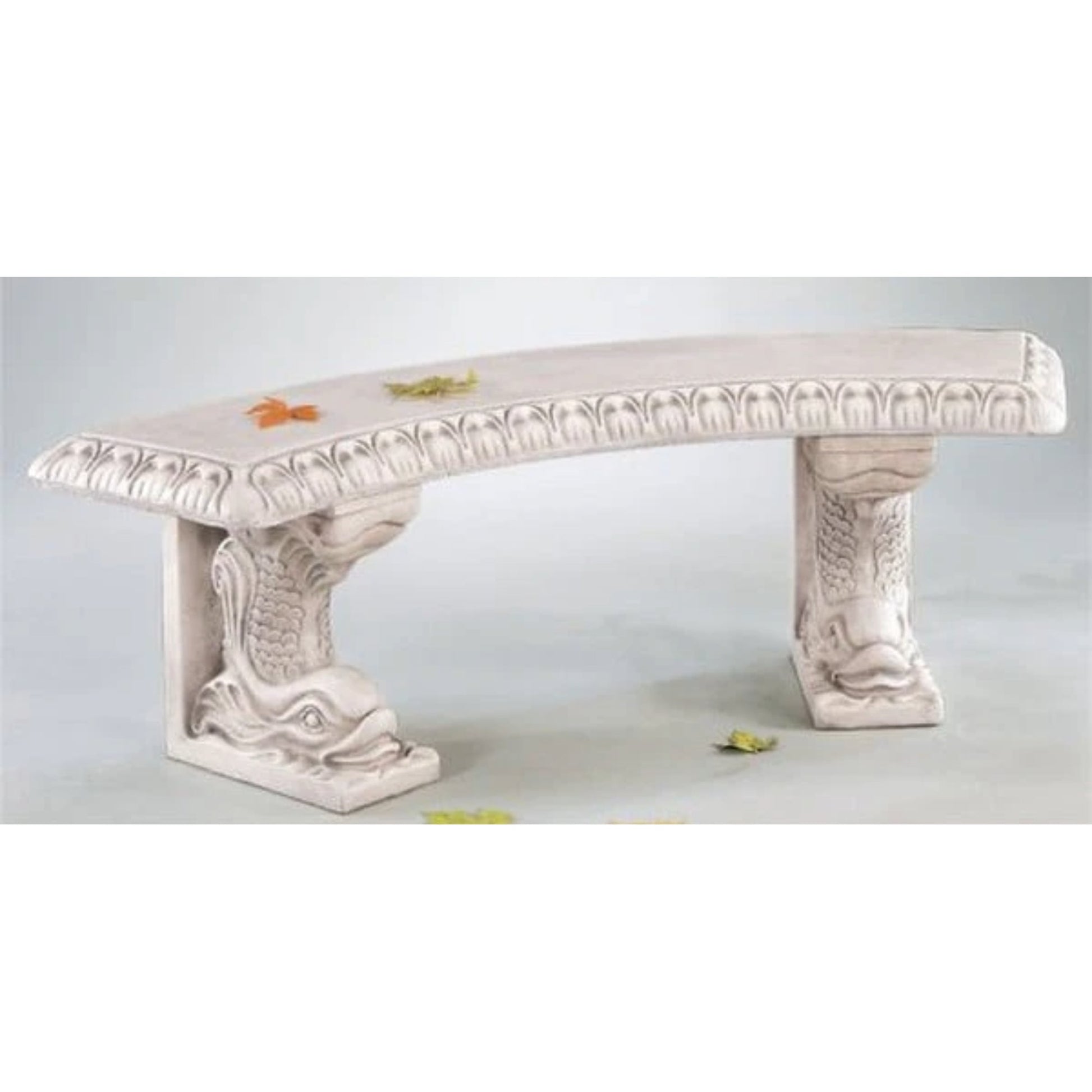 Curved Bench with Pisces Motif