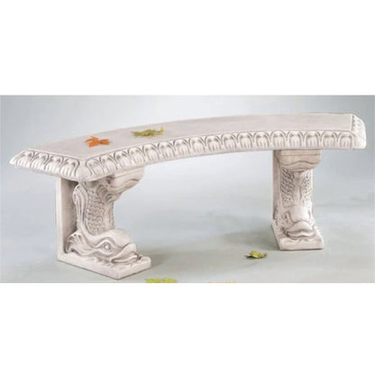 Curved Bench with Pisces Motif