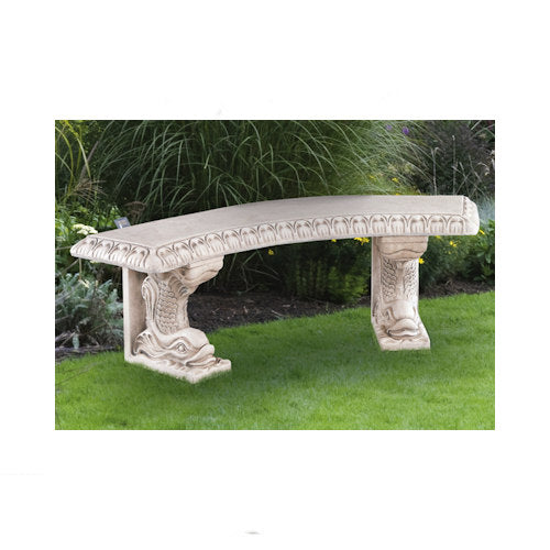 Curved Bench with Pisces Motif