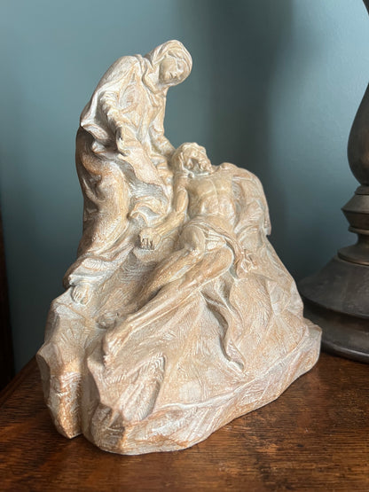 Lamentation of Christ sculpture with Mary and mourners Our Lady of Sorrows standing over the body of Jesus