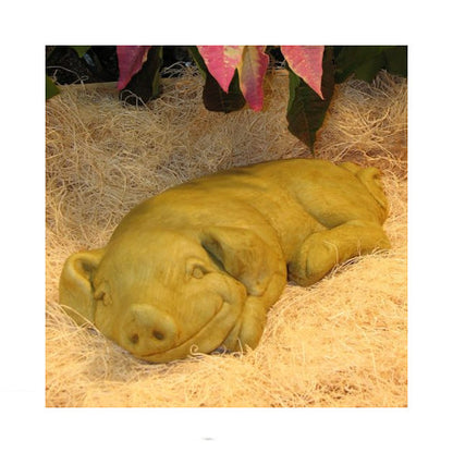 Piglet Garden Statue cast stone sculpture with smiling face cement statue