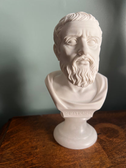 Plato Greek philosophy bust on pedestal base