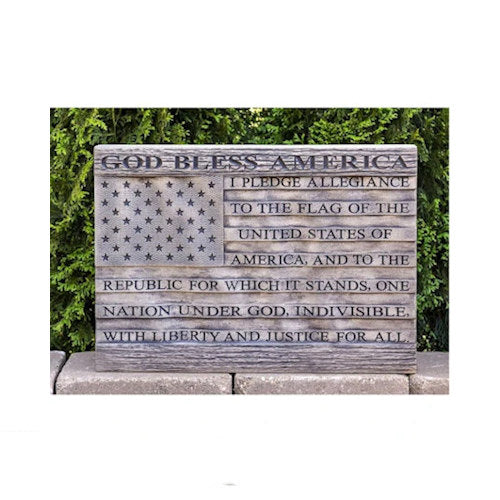 Pledge of Allegiance Flag Stone Sculpture