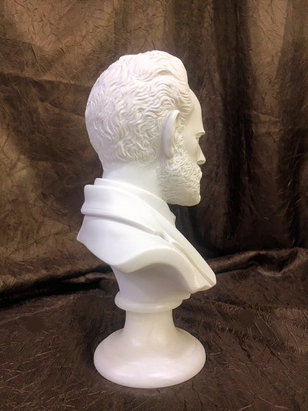 Portrait Statue Tchaikovsky Peter Ilyich Marble Bust Composer Artwork side view