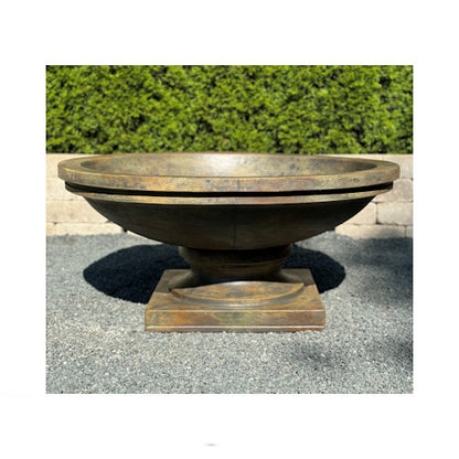 Prairie Dish Planter on square base in cast stone