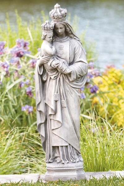 Queen Lady Of Mount Carmel Sculpture Religious Statue Cherished Children