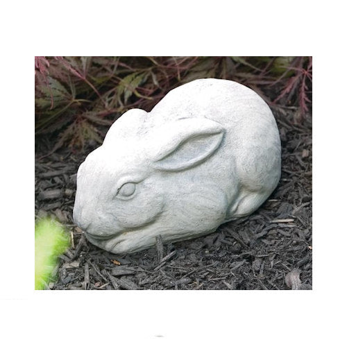 Resting rabbit statue outdoor cast stone sculpture made in America