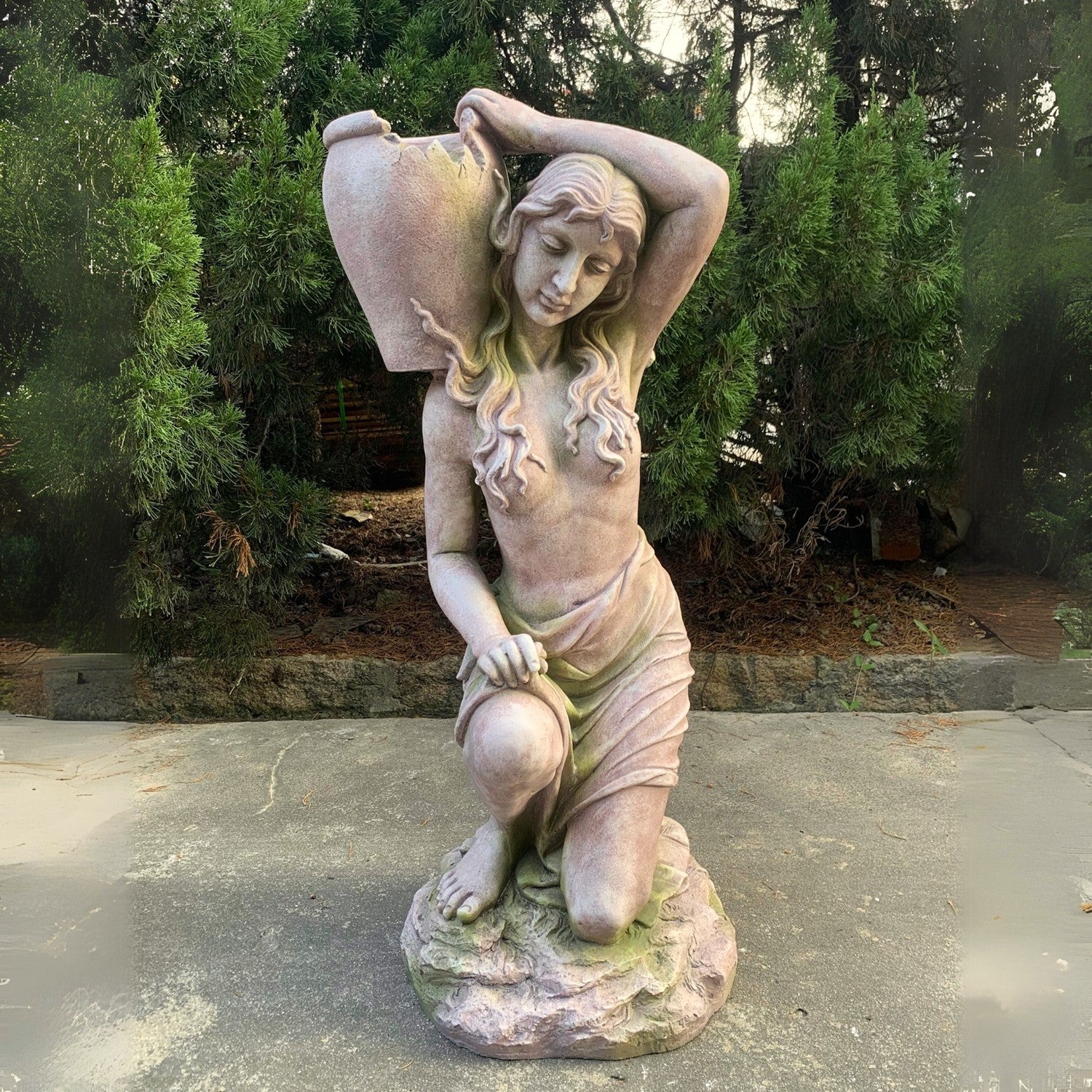 Rebecca at the Well Kneeling Woman Statue Planter large size