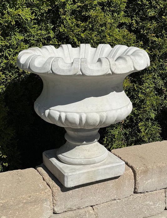 Regent scallop garden urn planter cast stone made in America