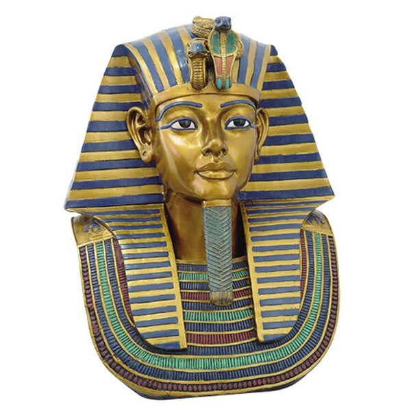 Replica of decorated golden bust of Tutankhamen King Tut Statue