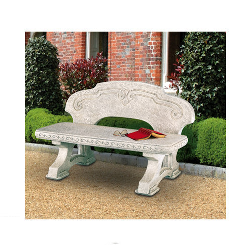 elegant Riolo Garden Bench designed outdoor formal casual cement