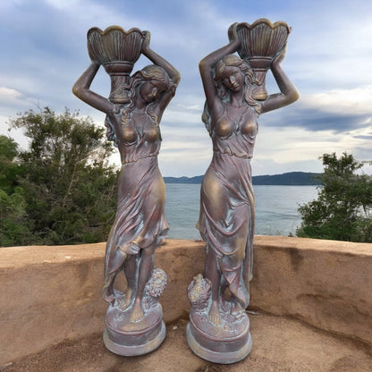 Classical Garden Ladies with Urn Planters holding Urns on Shoulders