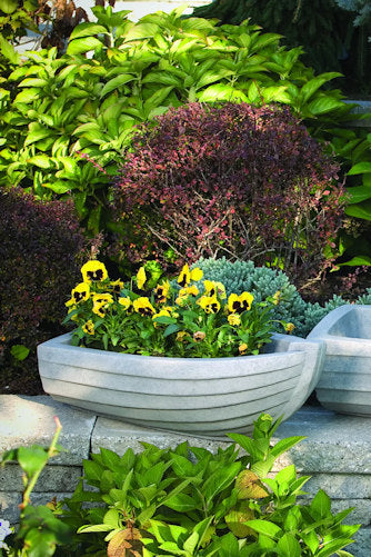 boat shaped planter pot Row Boat Planter Small 28" Long