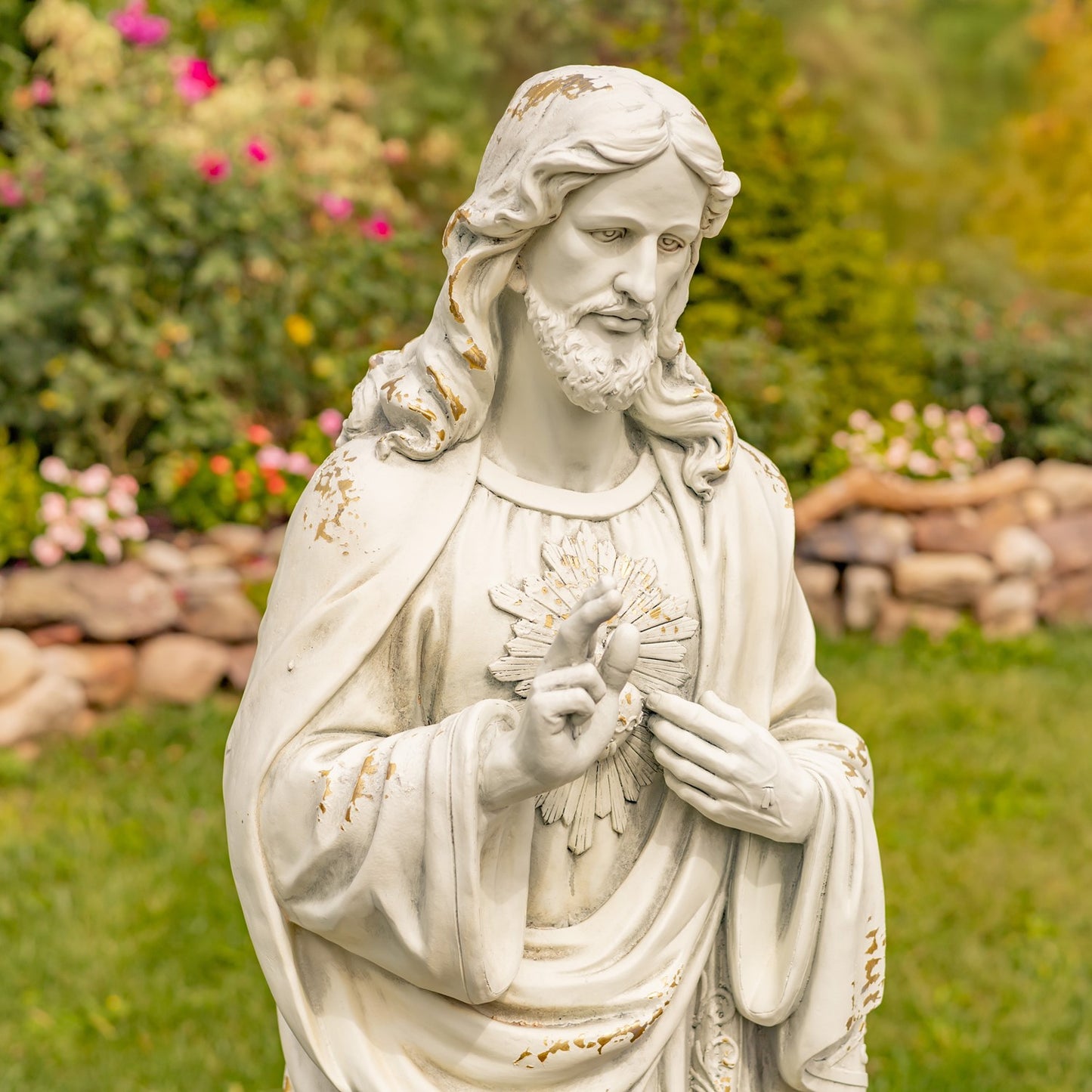 Sacred Heart of Jesus Garden Statue 48 inch outdoor sculpture