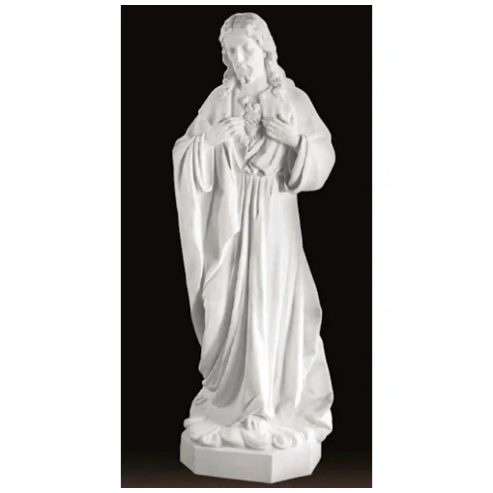 Sacred Heart Of Jesus Life-Size Bonded Marble Statue