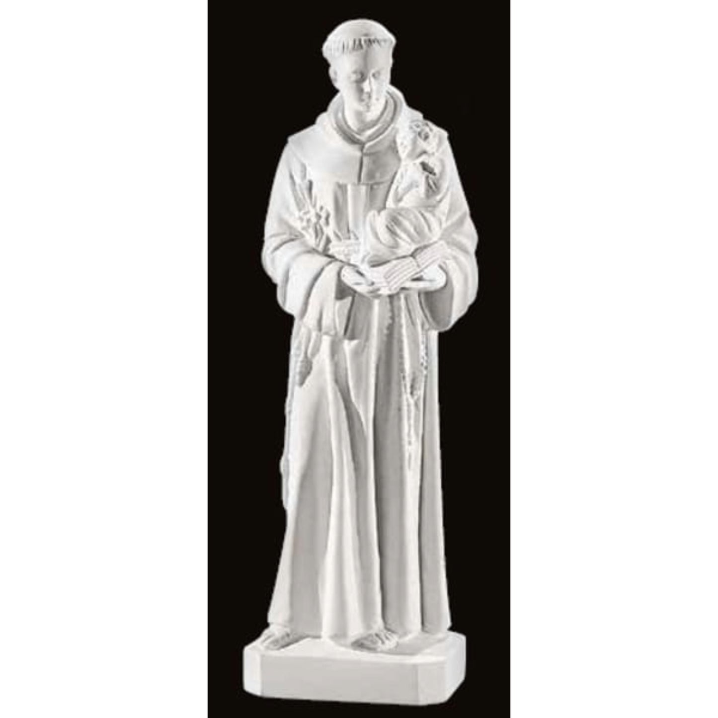 Carrara Marble Saint Anthony Made in Italy Sculpture St. Antonio