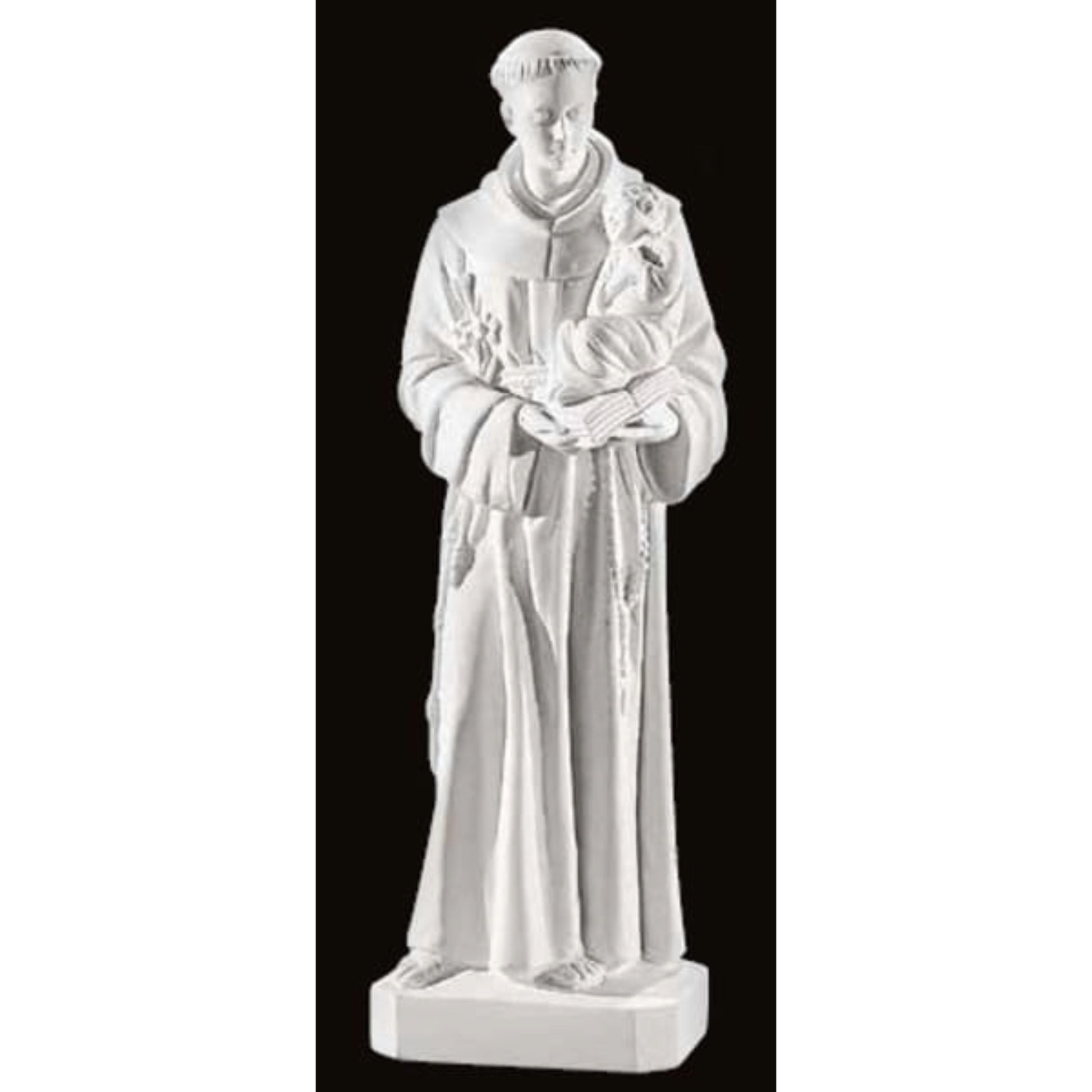 Carrara Marble Saint Anthony Made in Italy Sculpture St. Antonio