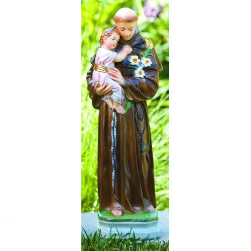 Saint Anthony With Child Sculpture Traditionally Colored 16" H