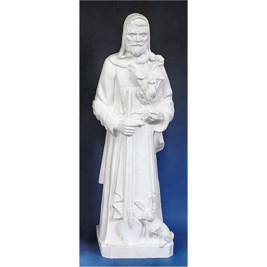 Patron Saint Fiacre White Garden Religious Statue