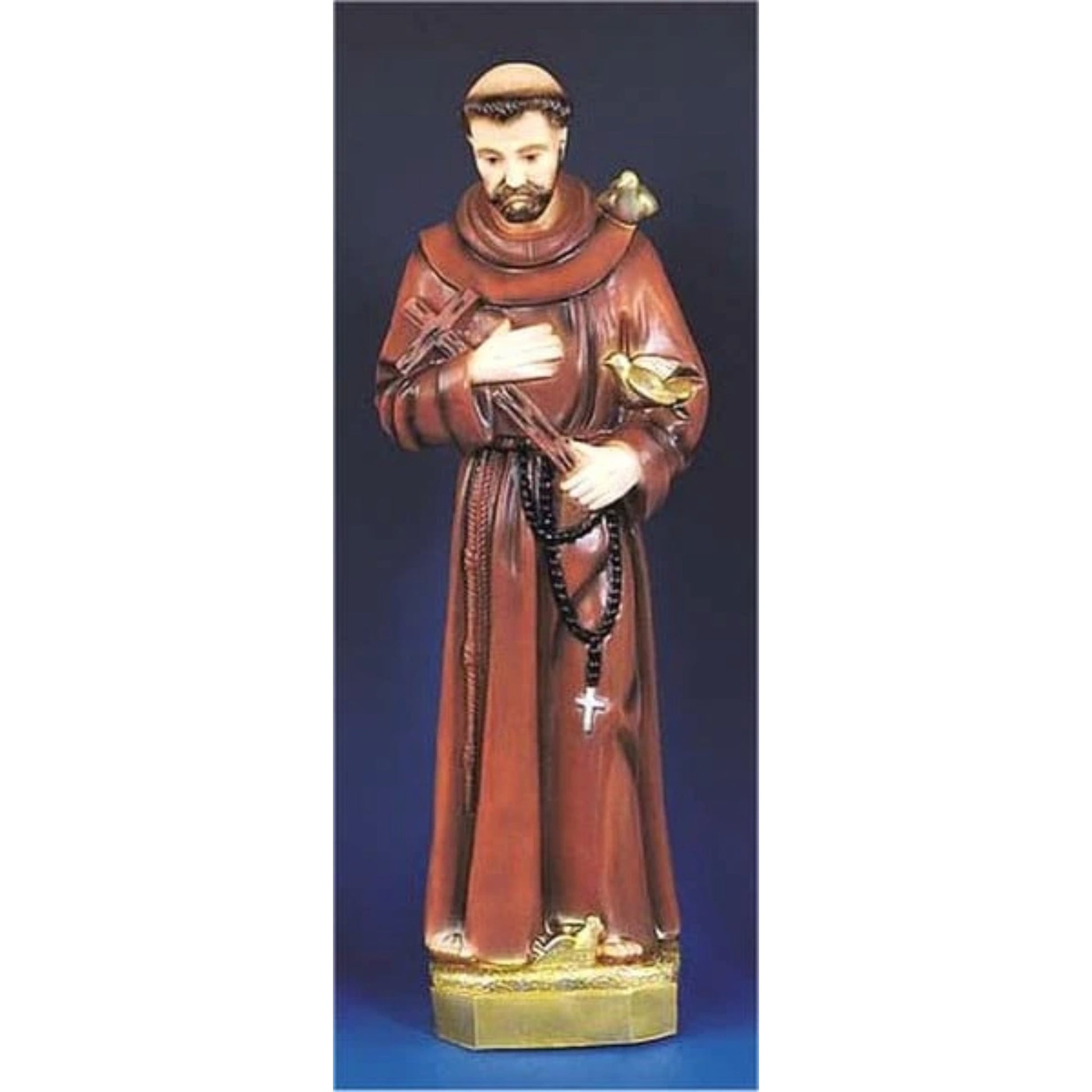 Saint Francis Statue Colored Painted Finish