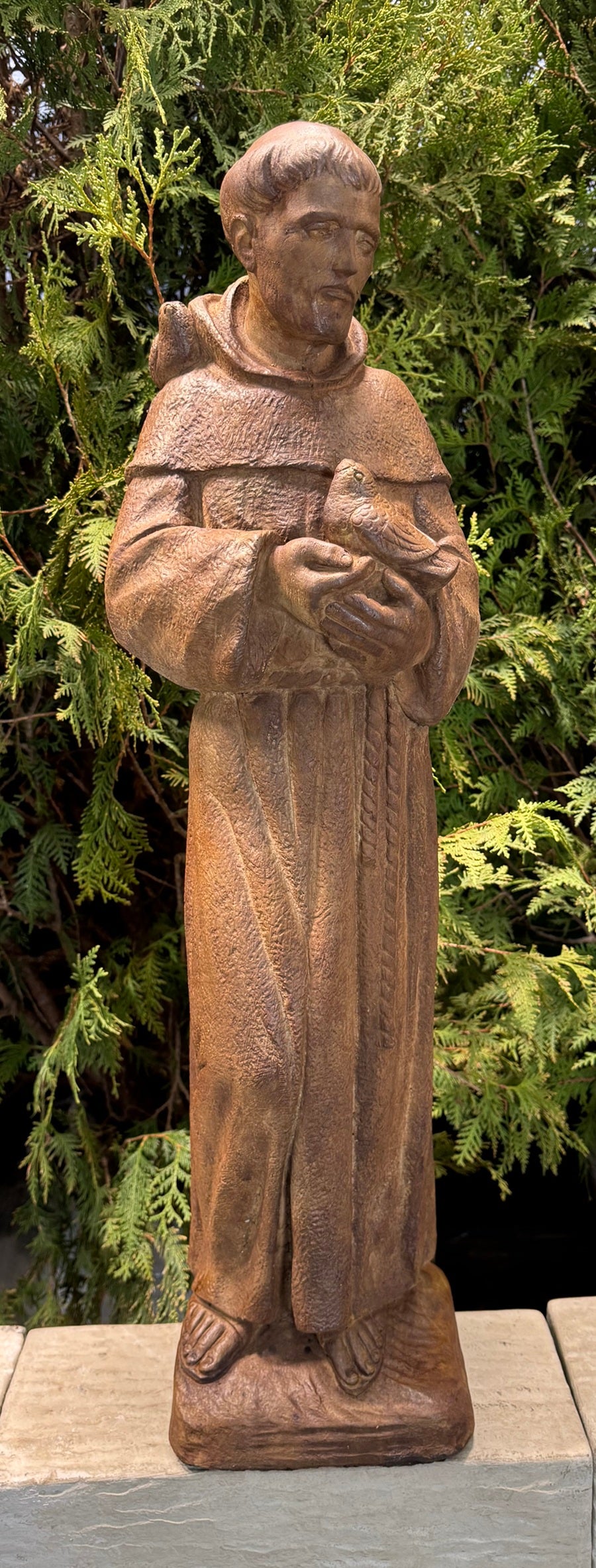 Saint Francis of Assisi cast stone sculpture with finish choice Franciscan