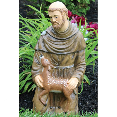 Saint Francis with Fawn Colored Garden Statue