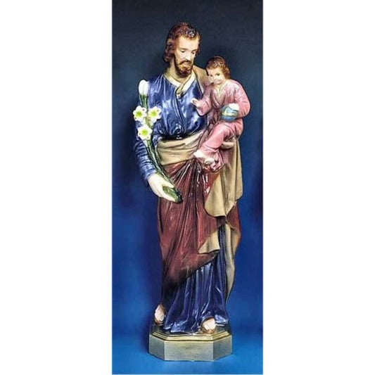 Saint Joseph And Child Colored 24" High